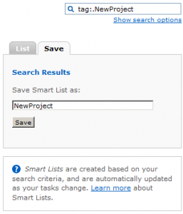 Saving a Smart List